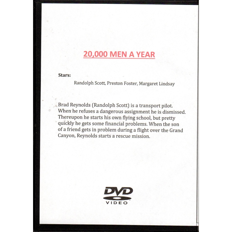 20,000 MEN A YEAR - RANDOLPH SCOTT  ALL REGION DVD