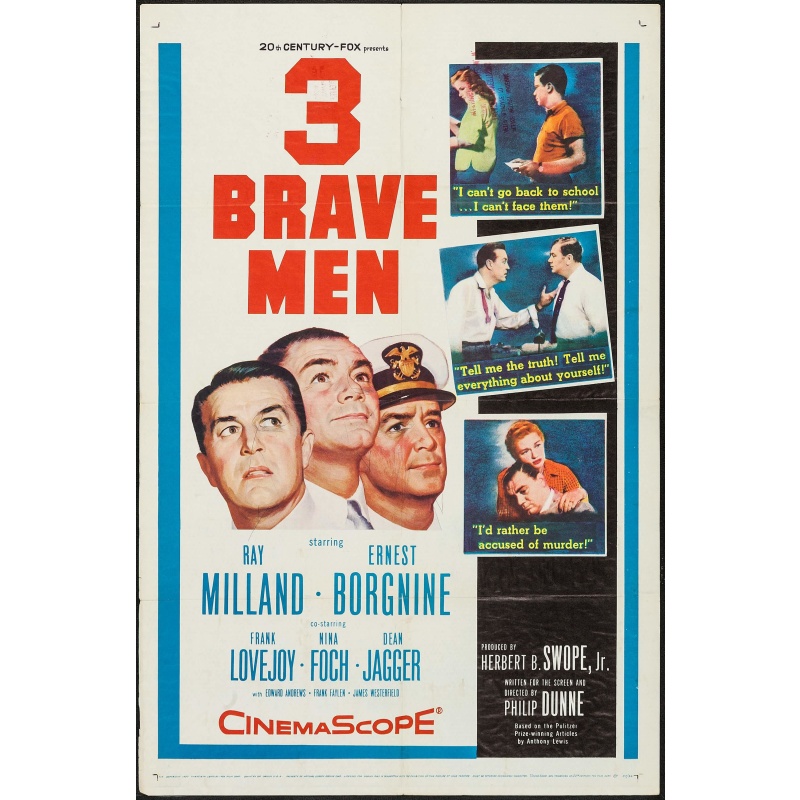 Three Brave Men 1957  Ray Milland, Ernest Borgnine, Frank Lovejoy