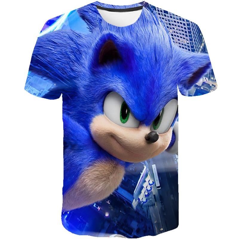 Sonic The Hedgehog Kids Boys 3D T-shirt Short Sleeve Tee Tops Game Gift UK