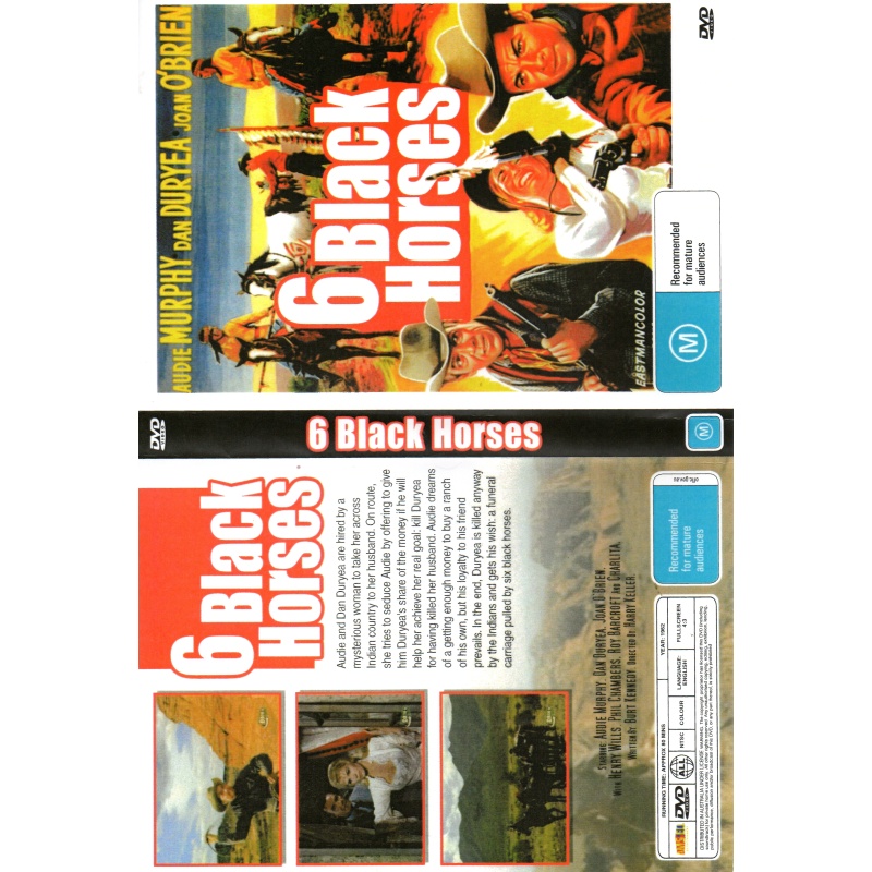 6 BLACK HORSES - AUDIE MURPHY ALL REGION DVD