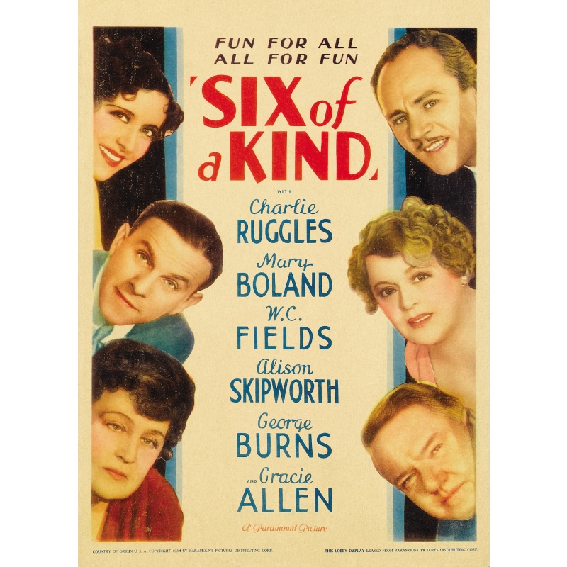 Six of a Kind 1934 Charles Ruggles, Mary Boland, W.C. Fields, George Burns, Gracie Allen