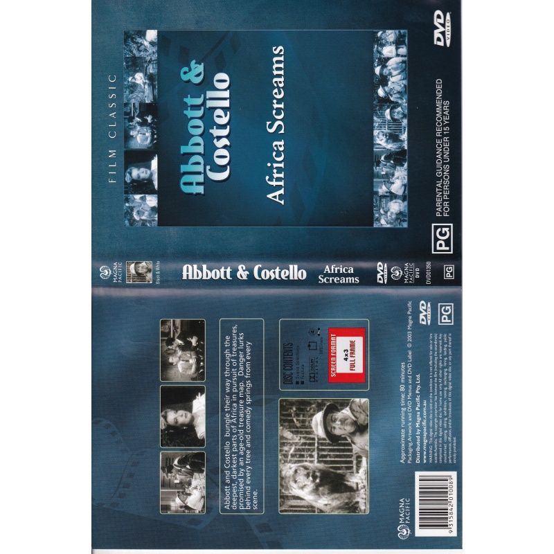 ABBOTT & COSTELLO AFRICA SCREAMS - ALL REGION DVD