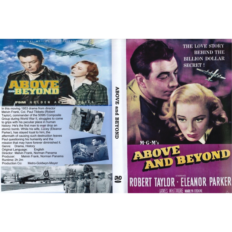 ABOVE AND BEYOND STARS ROBERT TAYLOR & ELEANOR PARKER  - ALL REGION DVD