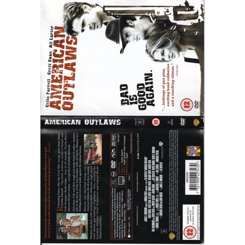 AMERICAN OUTLAWS - COLIN FARRELL - ALL REGION DVD
