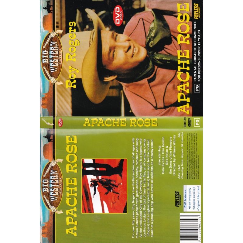 APACHE ROSE STARS ROY ROGERS  - ALL REGION DVD