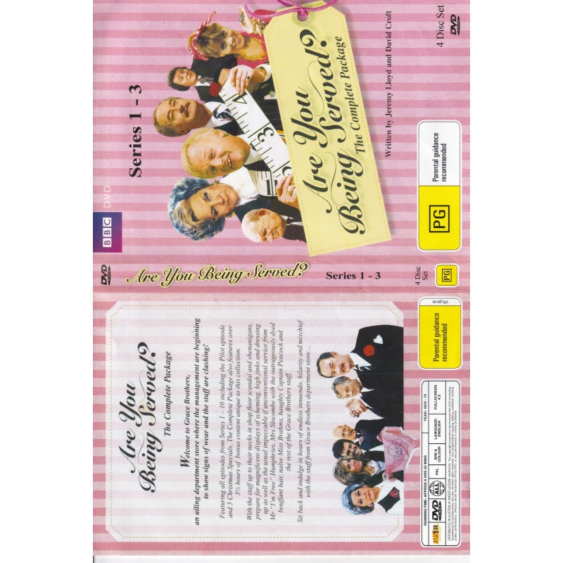 ARE YOU BEING SERVED SERIES 1 - 3 , 4 DISC SET ALL REGION DVD