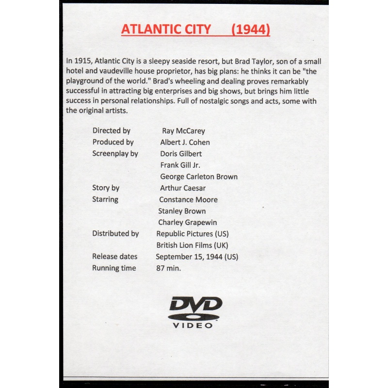 ATLANTIC CITY 1944 - CONSTANCE MOORE & BRAD TAYLOR ALL REGION DVD