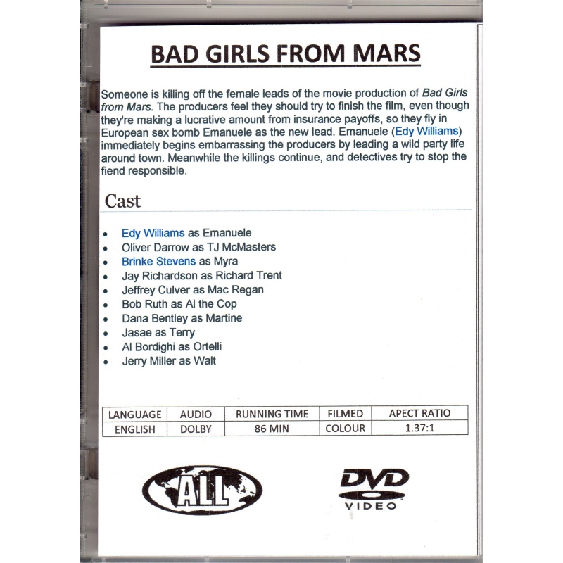 BAD GIRLS FROM MARS - EDY WILLIAMS  ALL REGION DVD