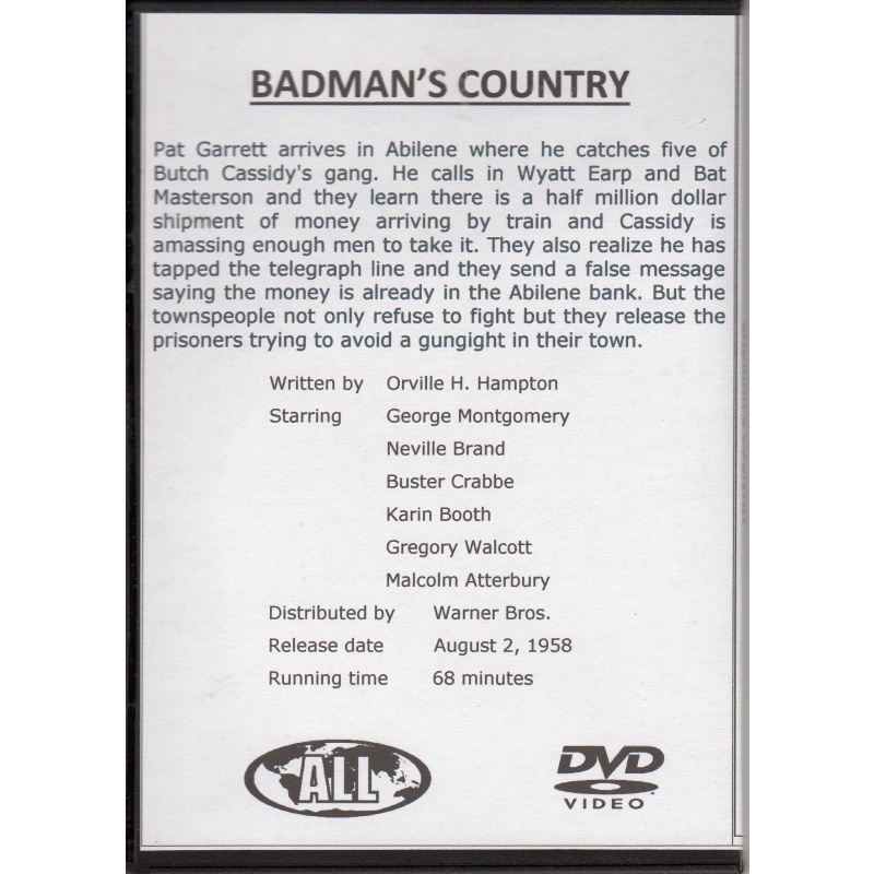 BADMANS COUNTRY - GEORGE MONTGOMERY NEW ALL REGION DVD
