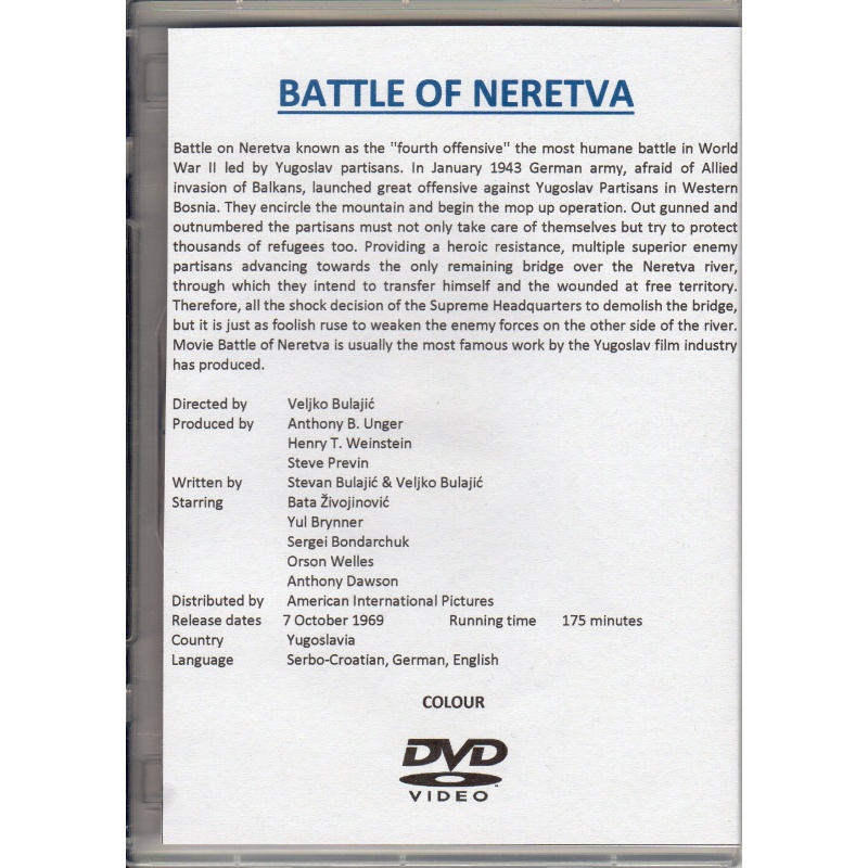 BATTLE OF NERETVA - YUL BRYNNER ALL REGION DVD