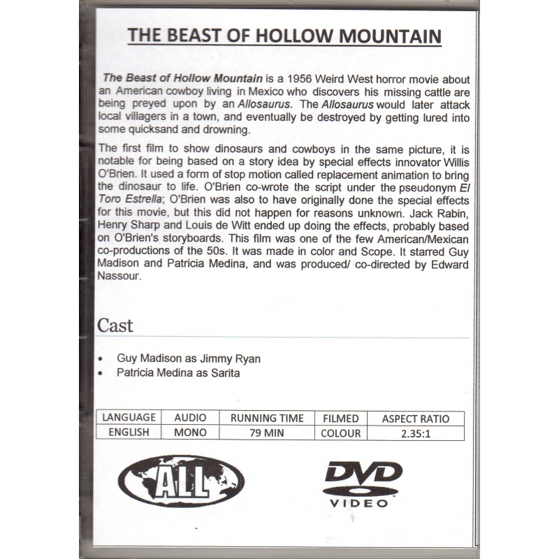 BEAST FROM HOLLOW MOUNTAIN - GUY MADISON ALL REGION DVD