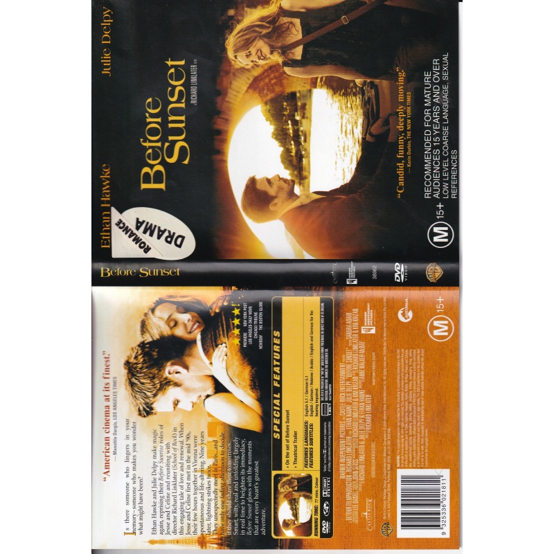 BEFORE SUNSET - ETHAN HAWKE & JULIE DELPY- ALL REGION DVD
