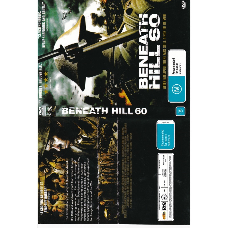 BENEATH HILL 60 - TRUE WAR STORY  - ALL REGION DVD