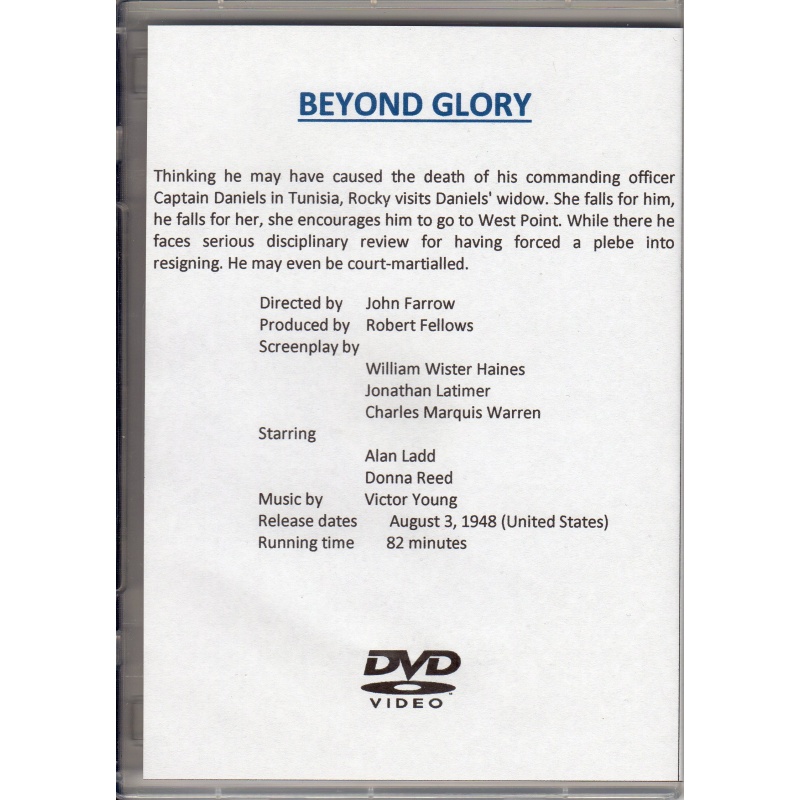 BEYOND GLORY - ALAN LADD & DONNA REED ALL REGION DVD