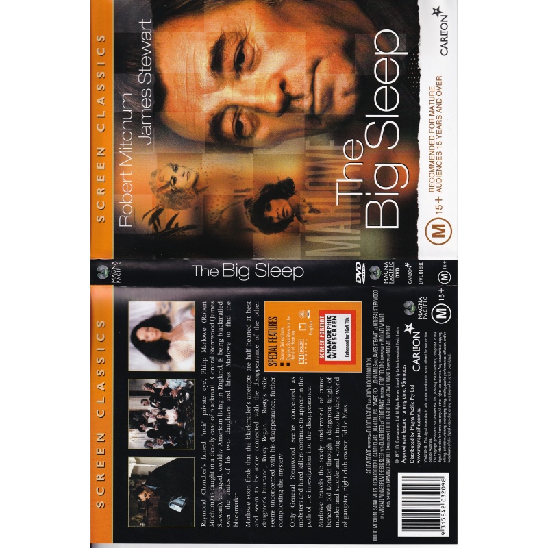 THE BIG SLEEP - ROBERT MITCHUM & JAMES STEWART - ALL REGION DVD