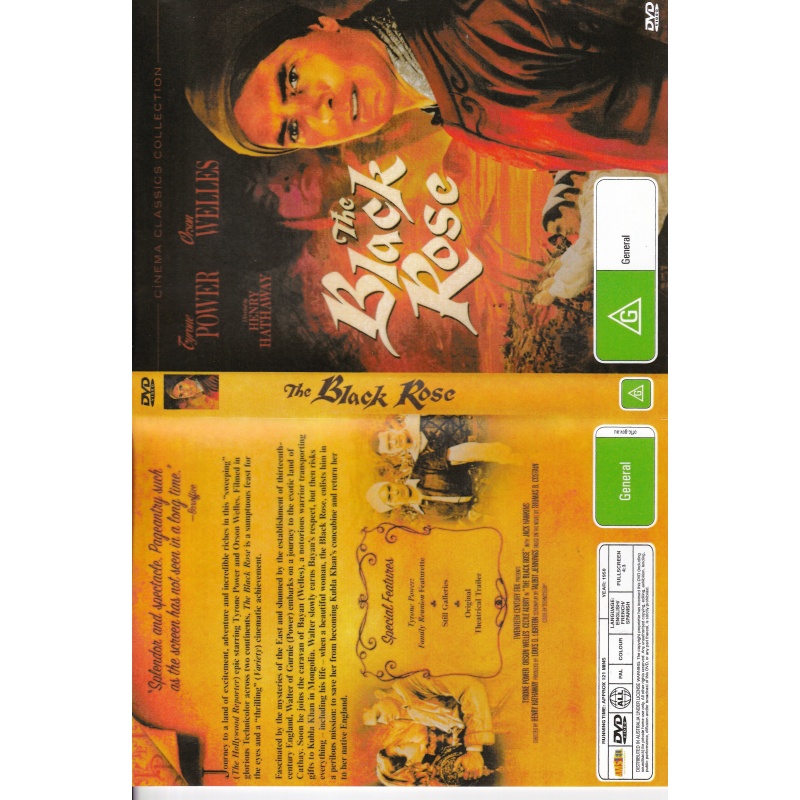 BLACK ROSE STARS TYRONE POWER & ORSON WELLES -  ALL REGION DVD
