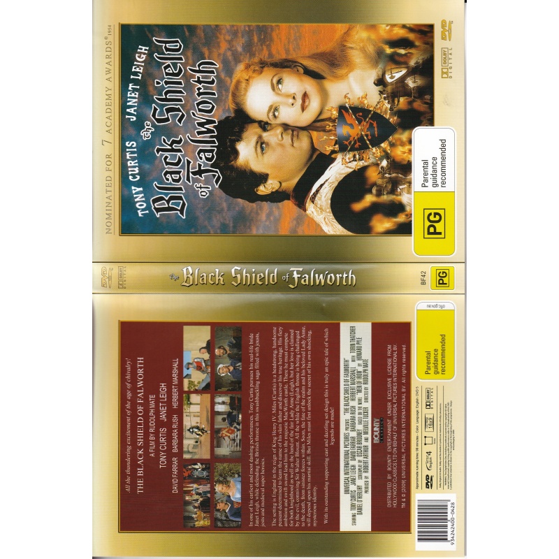 BLACK SHIELD OF FALWORTH STARS TONY CURTIS & JANET LEIGH -  ALL REGION DVD