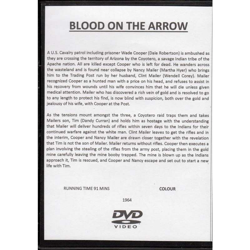 BLOOD ON THE ARROW - DALE ROBERTSON ALL REGION DVD