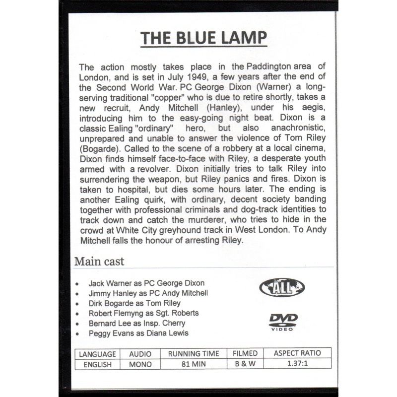 BLUE LAMP, THE - DIRK BOGARDE & JACK WARNER ALL REGION DVD