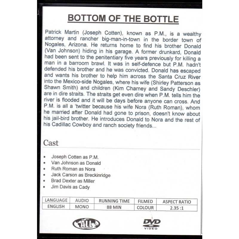 BOTTOM OF THE BOTTLE - VAN JOHNSON & RUTH ROMAN ALL REGION DVD