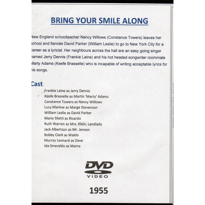 BRING YOUR SMILE ALONG - FRANKIE AVALON ALL REGION DVD