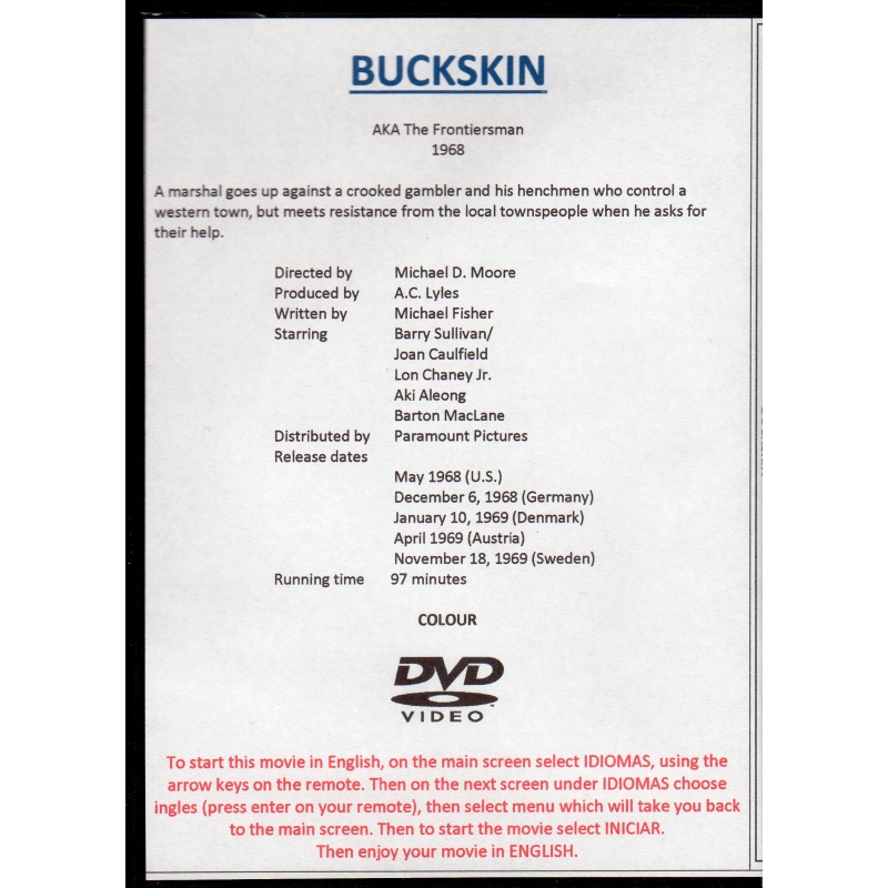 BUCKSKIN - LON CHANEY JNR. ALL REGION DVD