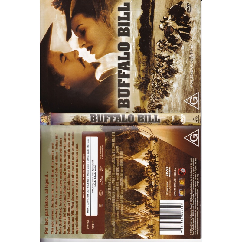 BUFFALO BILL STARS JOEL MACCREA & MAUREEN O'HARA-   ALL REGION DVD