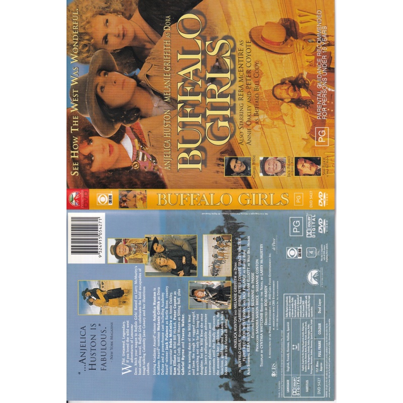 BUFFALO GIRLS ANJELICA HUSTON & MELANIE GRIFFITH -  ALL REGION DVD