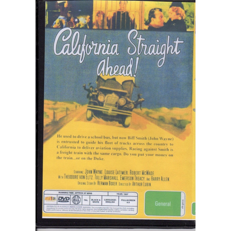 CALIFORNIA STRAIGHT AHEAD - JOHN WAYNE ALL REGION DVD