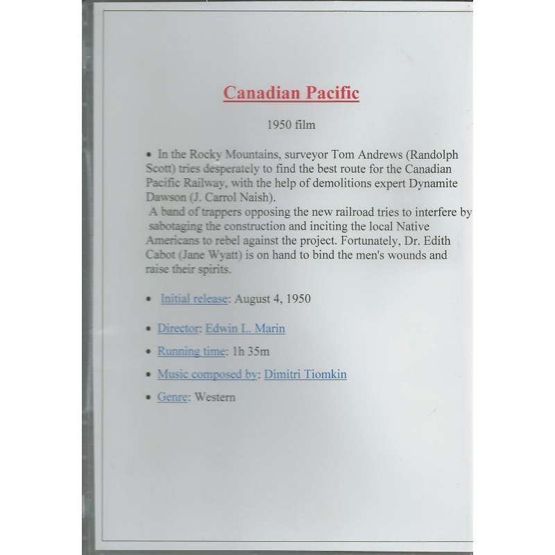 CANADIAN PACIFIC - RANDOLPH SCOTT ALL REGION DVD