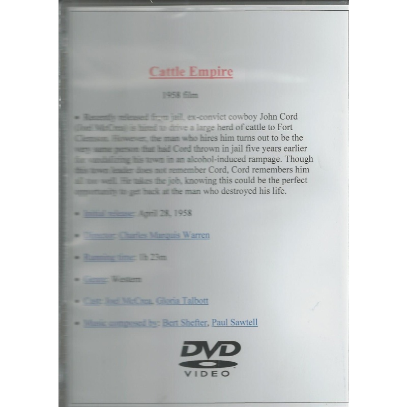CATTLE EMPIRE - JOEL MACRAE ALL REGION DVD