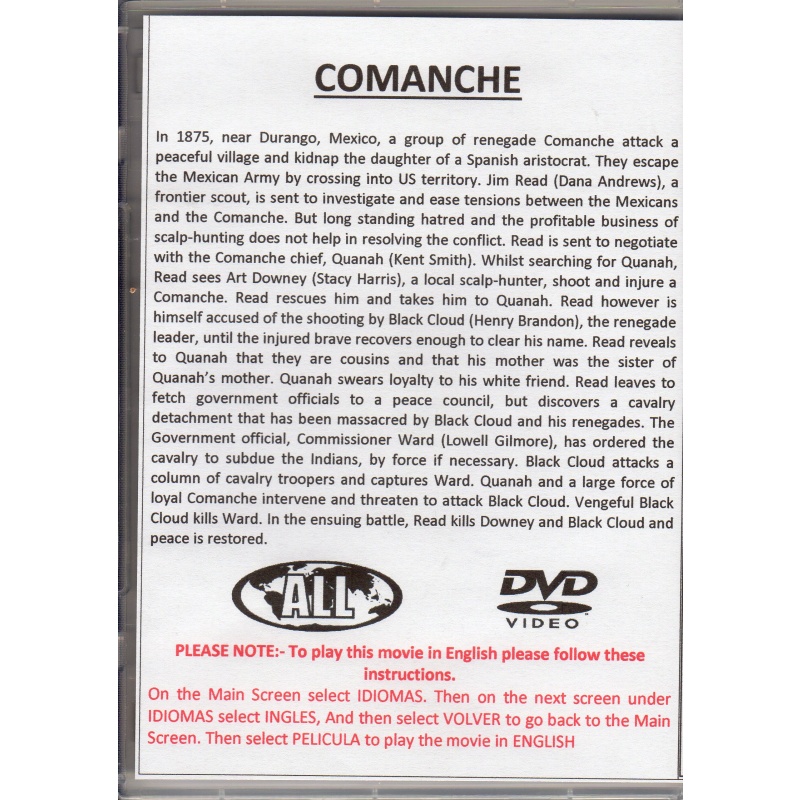 COMANCHE - DANA ANDREWS ALL REGION DVD