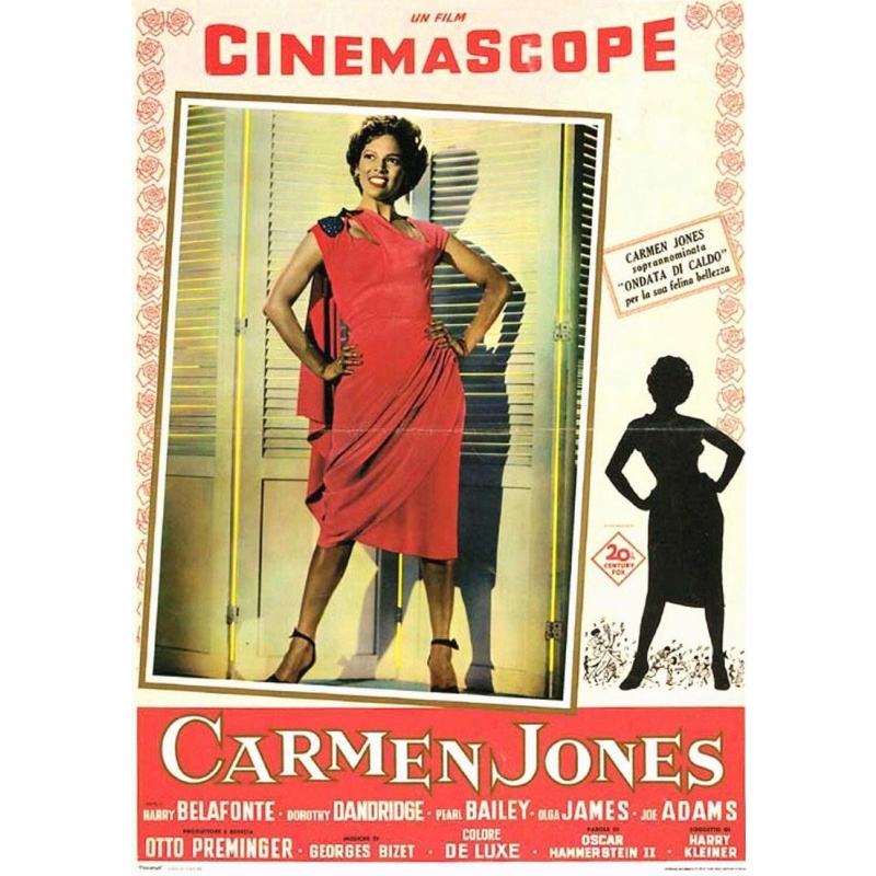 CARMEN JONES 1954 Harry Belafonte, Dorothy Dandridge, Pearl Bailey, Olga James.