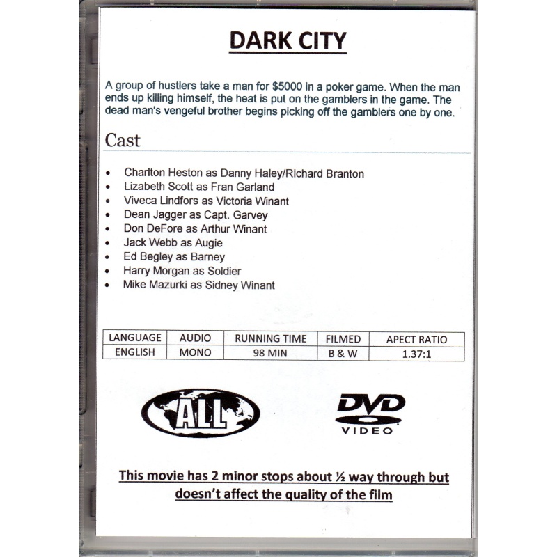 DARK CITY - CHARLTON HESTON ALL REGION DVD