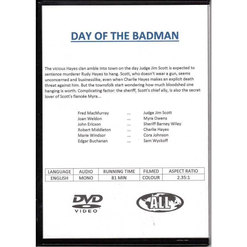 DAY OF THE BADMAN - FRED MACMURRAY  ALL REGION DVD