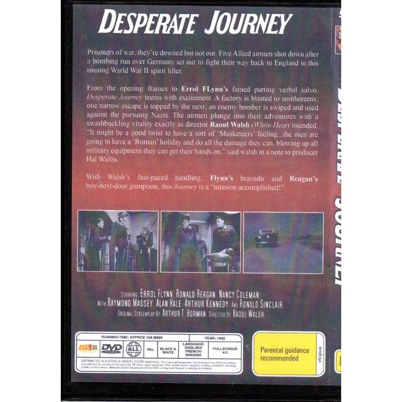 DESPERATE JOURNEY - ERROL FLYNN & RONALD REGAN  ALL REGION DVD