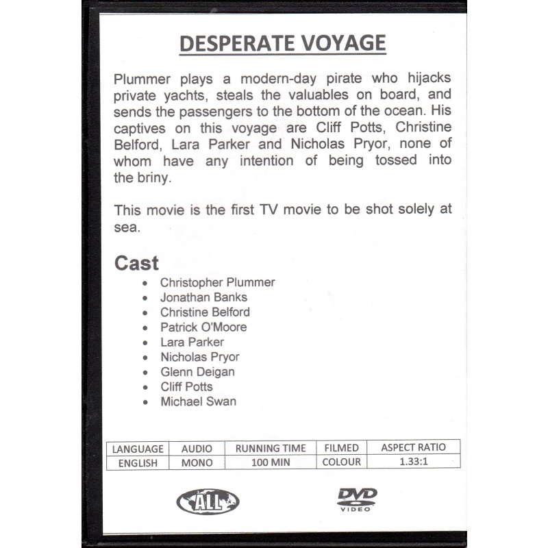 DESPERATE VOYAGE - TV MOVIE - CHRISTOPHER PLUMMER ALL REGION DVD