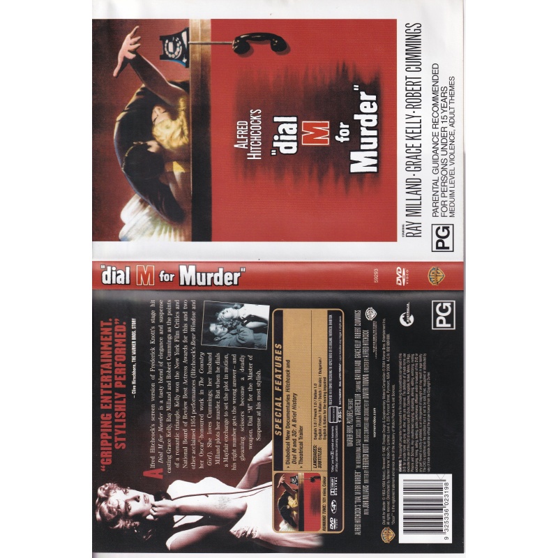 DIAL M FOR MURDER ALFRED HITCHCOCKS - RAY MILAND & GRACE KELLY  ALL REGION DVD