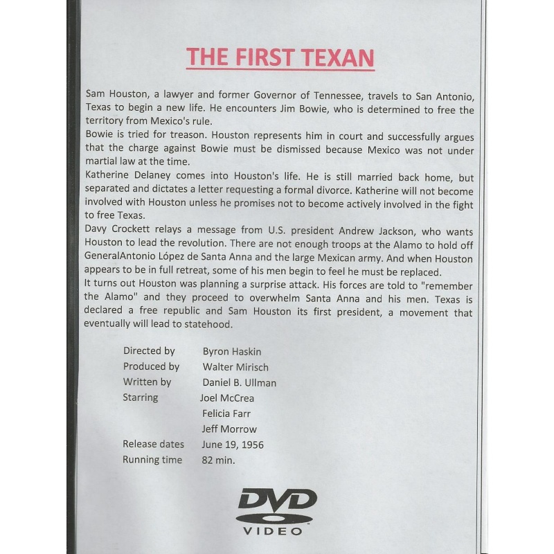 FIRST TEXAN - JOEL MACRAE ALL REGION DVD