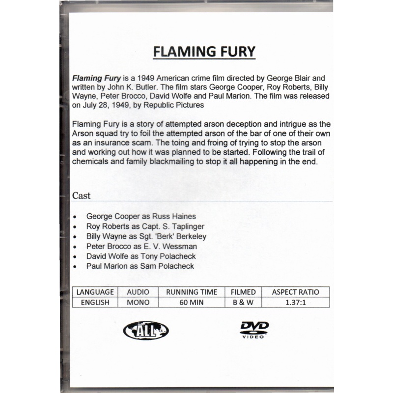FLAMING FURY - ROY ROBERTS & GEORGE COOPER  ALL REGION DVD