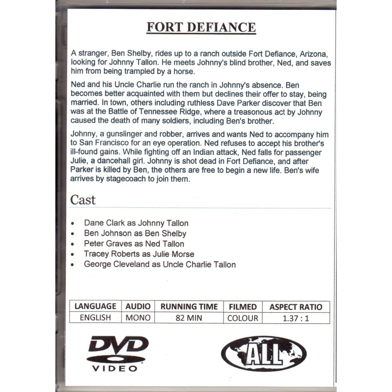 FORT DEFIANCE - BEN JOHNSON  ALL REGION DVD