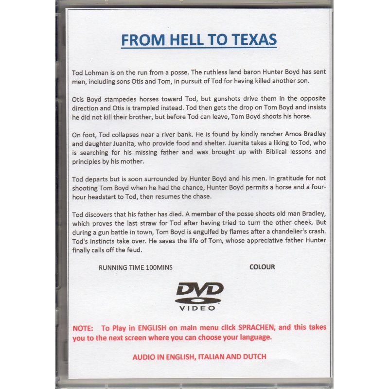 FROM HELL TO TEXAS - DON MURRAY  ALL REGION DVD