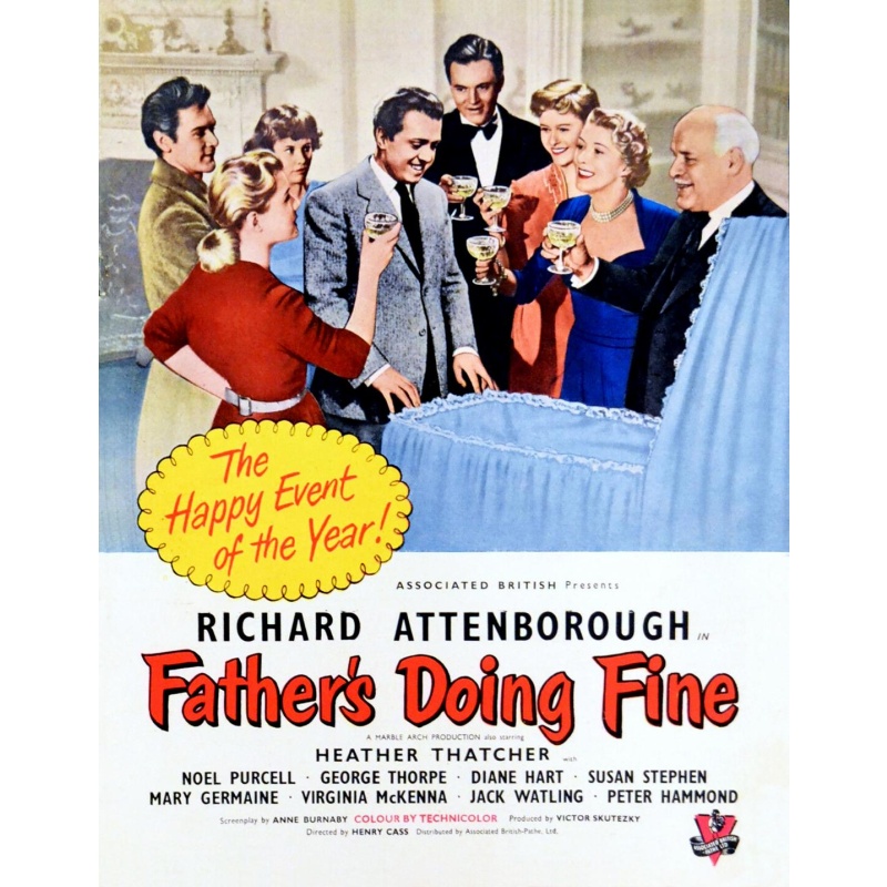 Father's Doing Fine (1952) Richard Attenborough, Heather Thatcher, Noel Purcell, Virginia McKenna, Peter Hammond, Jack Watling,  Sidney James