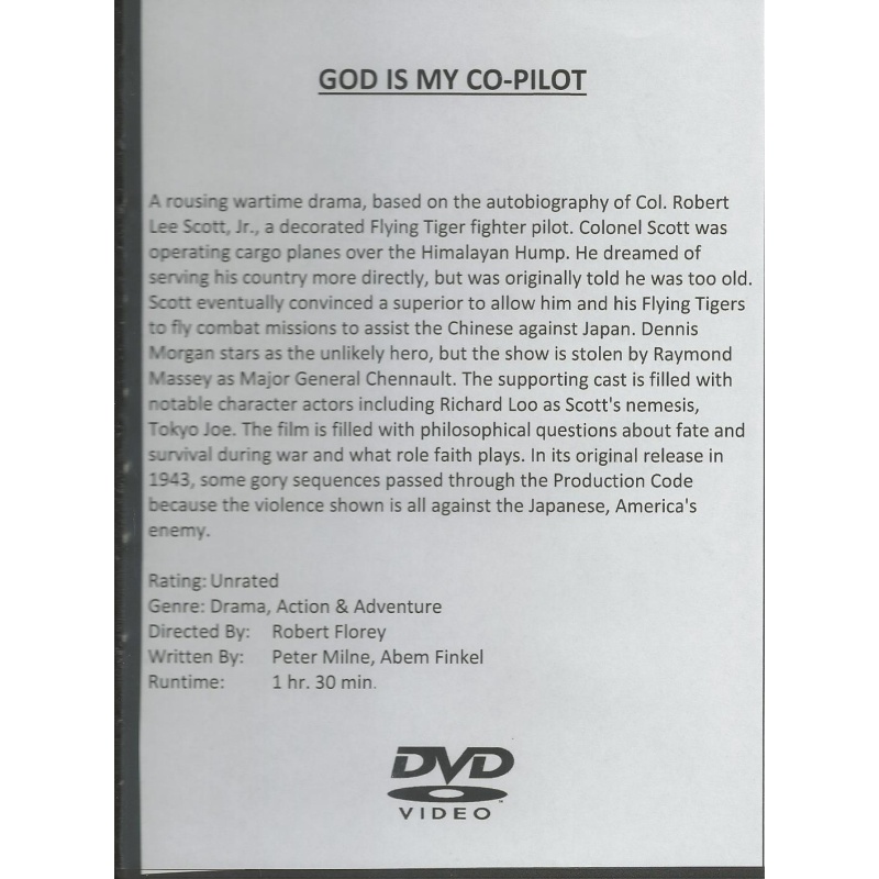 GOD'S MY CO-PILOT - DENNIS MORGAN ALL REGION DVD