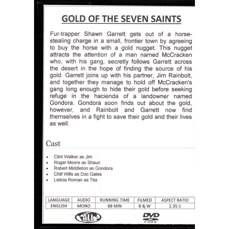 GOLD OF SEVEN SAINTS - CLINT WALKER & ROGER MOORE ALL REGION DVD