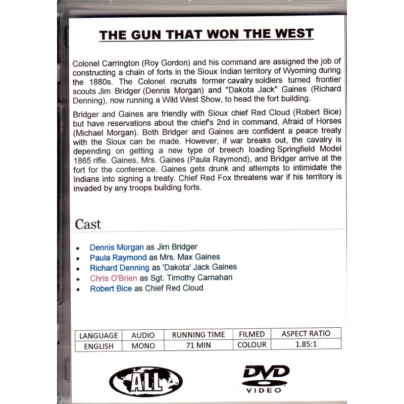 GUN THAT WON THE WEST - DENNIS MORGAN ALL REGION DVD