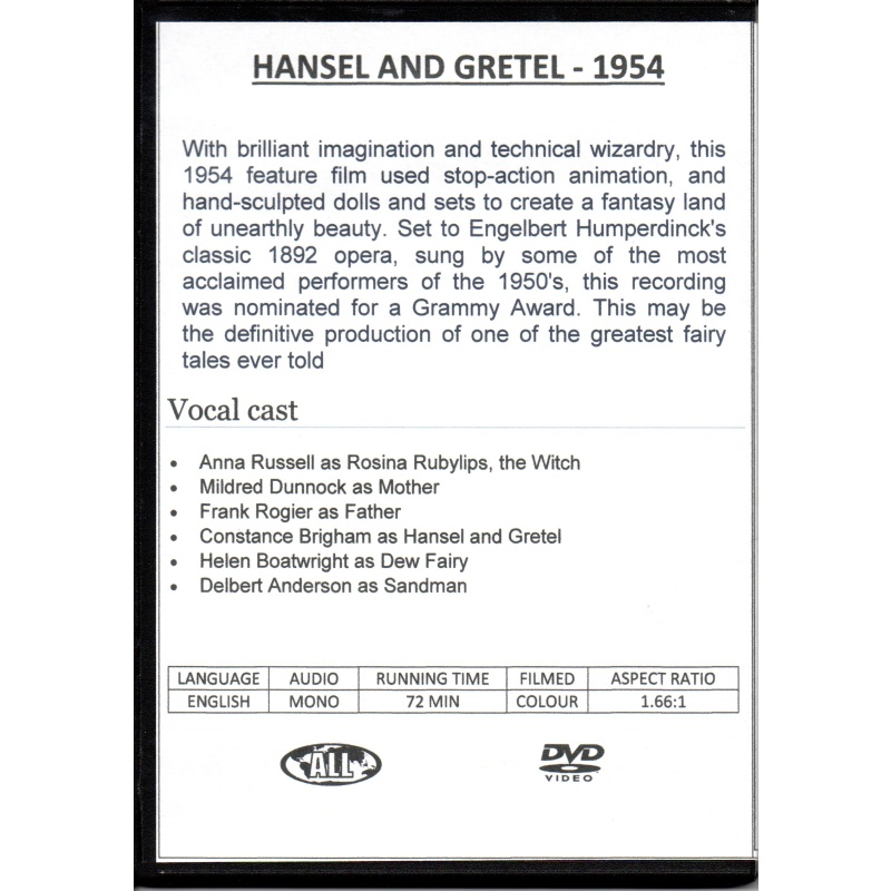 HANSEL AND GRETEL - PUPPETRY ANNA RUSSELL & APOLLO BOYS CHOIR  -  ALL REGION DVD
