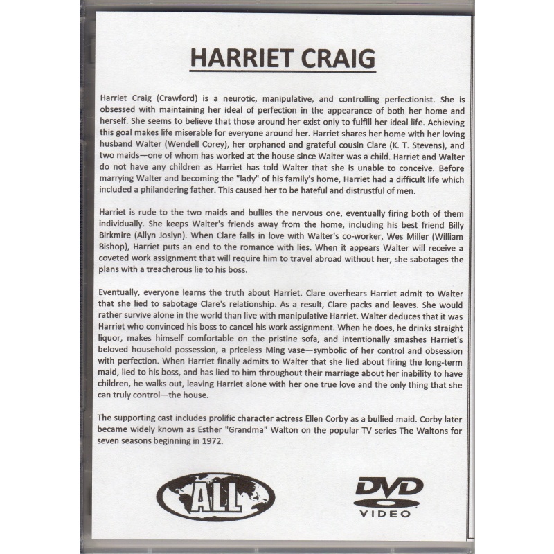 HARRIET CRAIG - JOAN CRAWFORD  ALL REGION DVD
