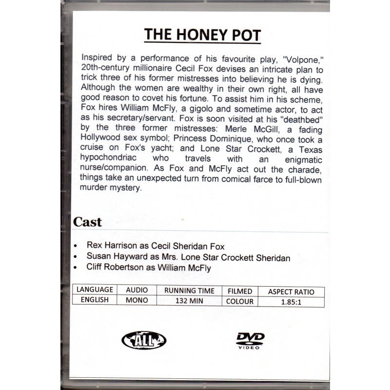 HONEY POT, THE - CLIF ROBERTSON & REX HARRISON ALL REGION DVD