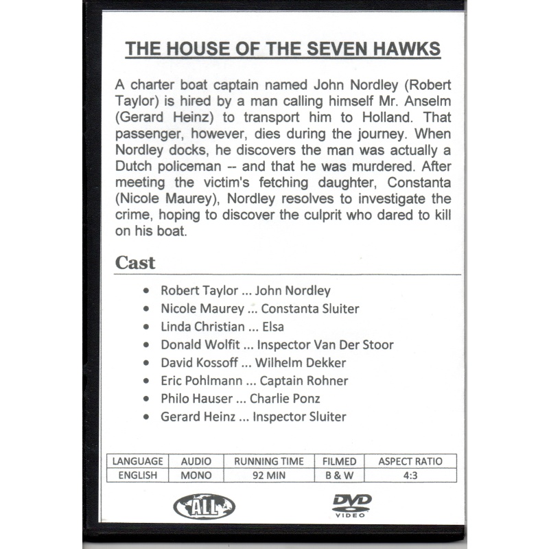 HOUSE OF SEVEN HAWKS - ROBERT TAYLOR & NICOLE MAUREY  ALL REGION DVD